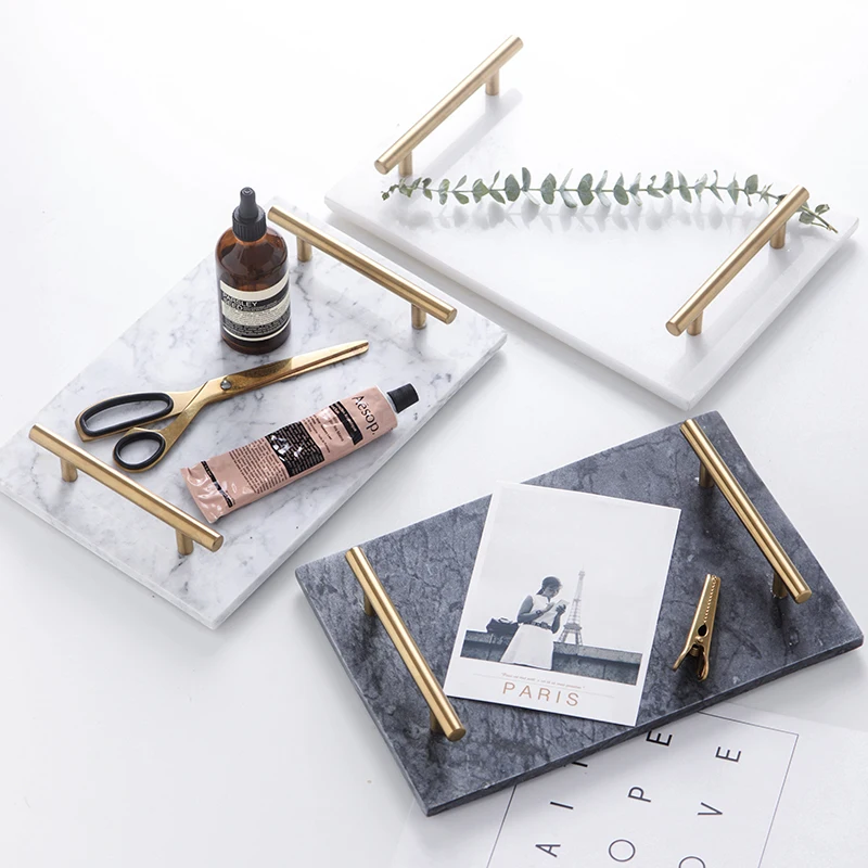 Поднос для хранения мраморных тортов и десертов в скандинавском стиле|Лотки