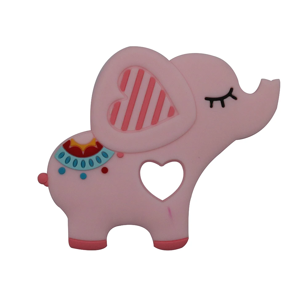 

BPA Free Silicone Teether For Newborn Organic Soft Silicone Teething Toy Unique Elephant Baby Nursing Product Pacifier Accessory