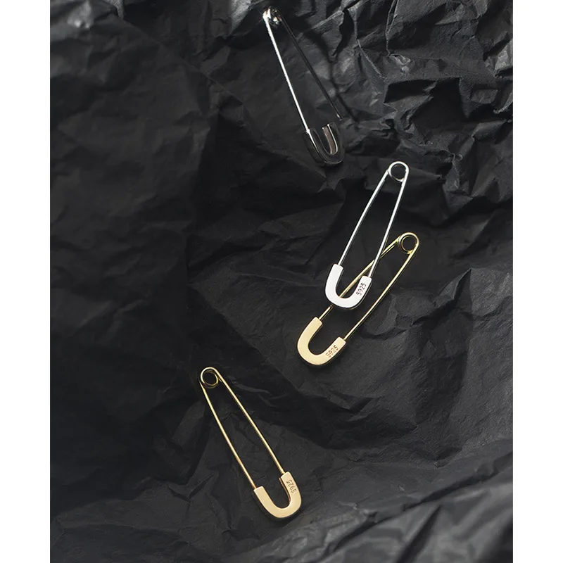 Простые Серебряные серьги кольца 925 пробы для женщин Золотые модные украшения