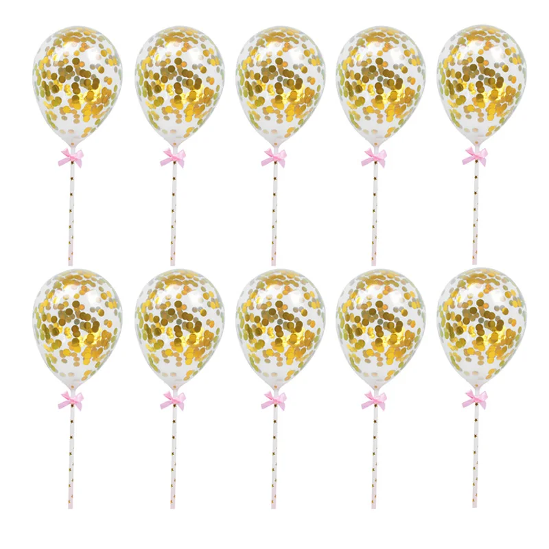 10/5 шт 5 дюймов мини конфетти латексные воздушные шары с соломой для дня рождения