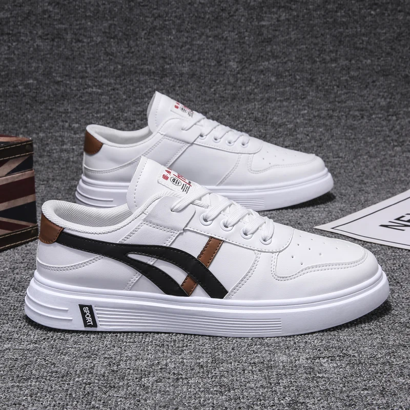 

2021 Spring Men Flats Casual Shoes Designer Big Boy Casual Shoes Comfortable Mens Pu Leather Footwear Brand Man Walking Shoe