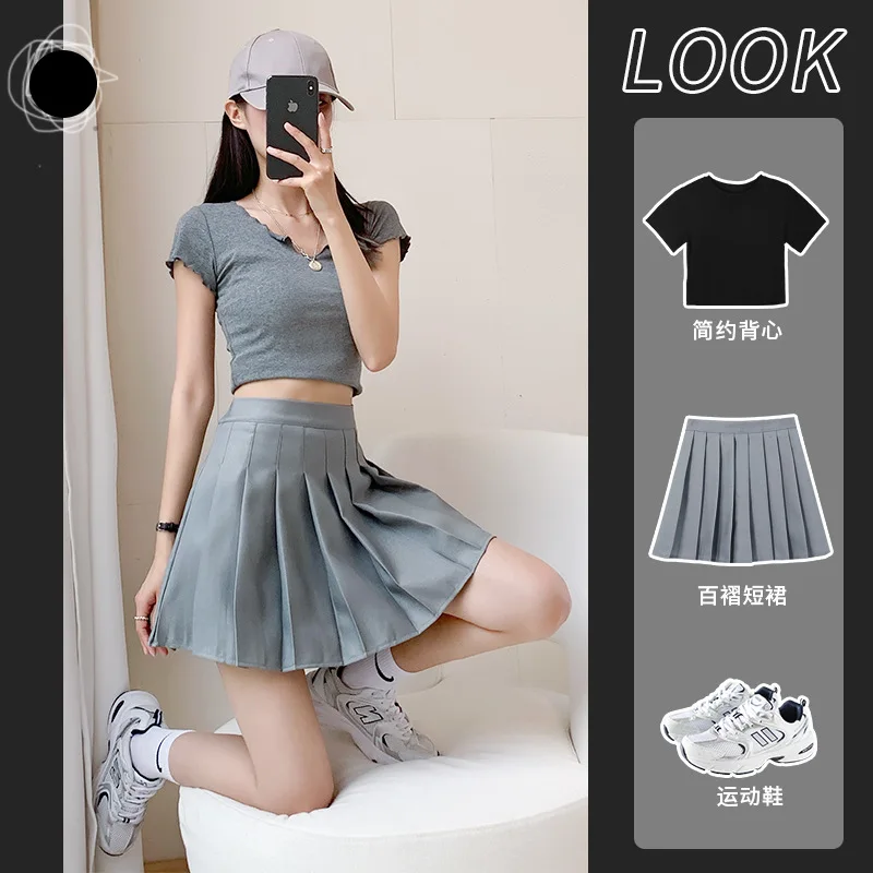 

Женская юбка, модная плиссированная юбка с высокой талией, Милая Мини-Юбка для танцев девушек, косплей, консервативная форма, школьные корот...