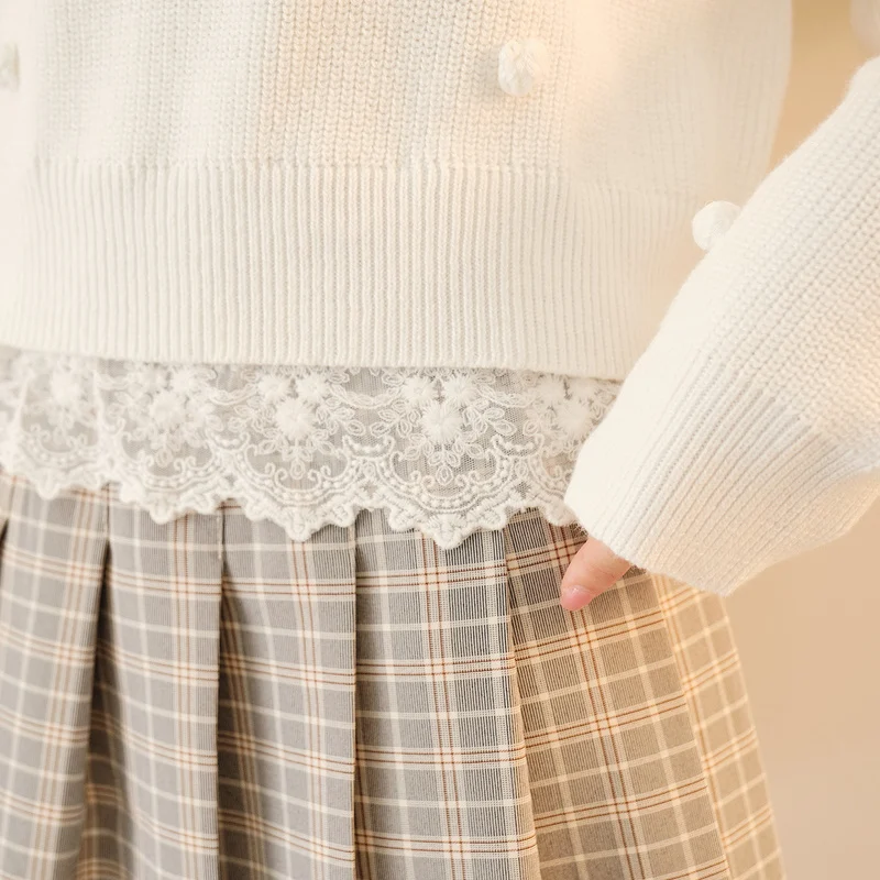 Женский трикотажный свитер IEF однотонный пуловер с круглым вырезом и длинными