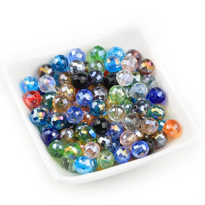 MKTREG 8 мм космический магический шар бусины 50 шт Круглые граненые кристаллы стеклянные распорные бусины для ювелирных изделий Аксессуары для изготовления браслетов