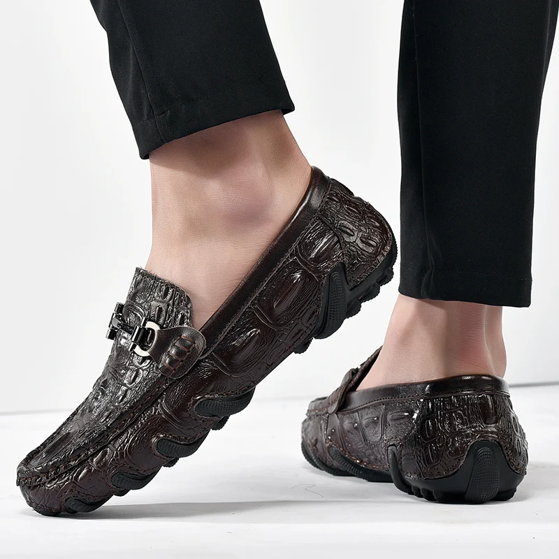 FIXSYS горячая распродажа лето мужская Пряжка Лоферы под крокодиловую кожу шаблон