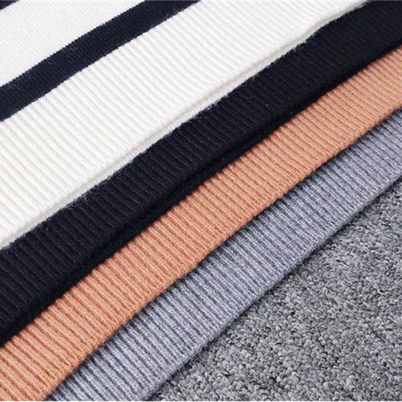 

2020 New Autumn Winter Women Sweater Turtleneck Knitted Sweater For Women Casual Buttons Striped Pullovers Loose Sweater