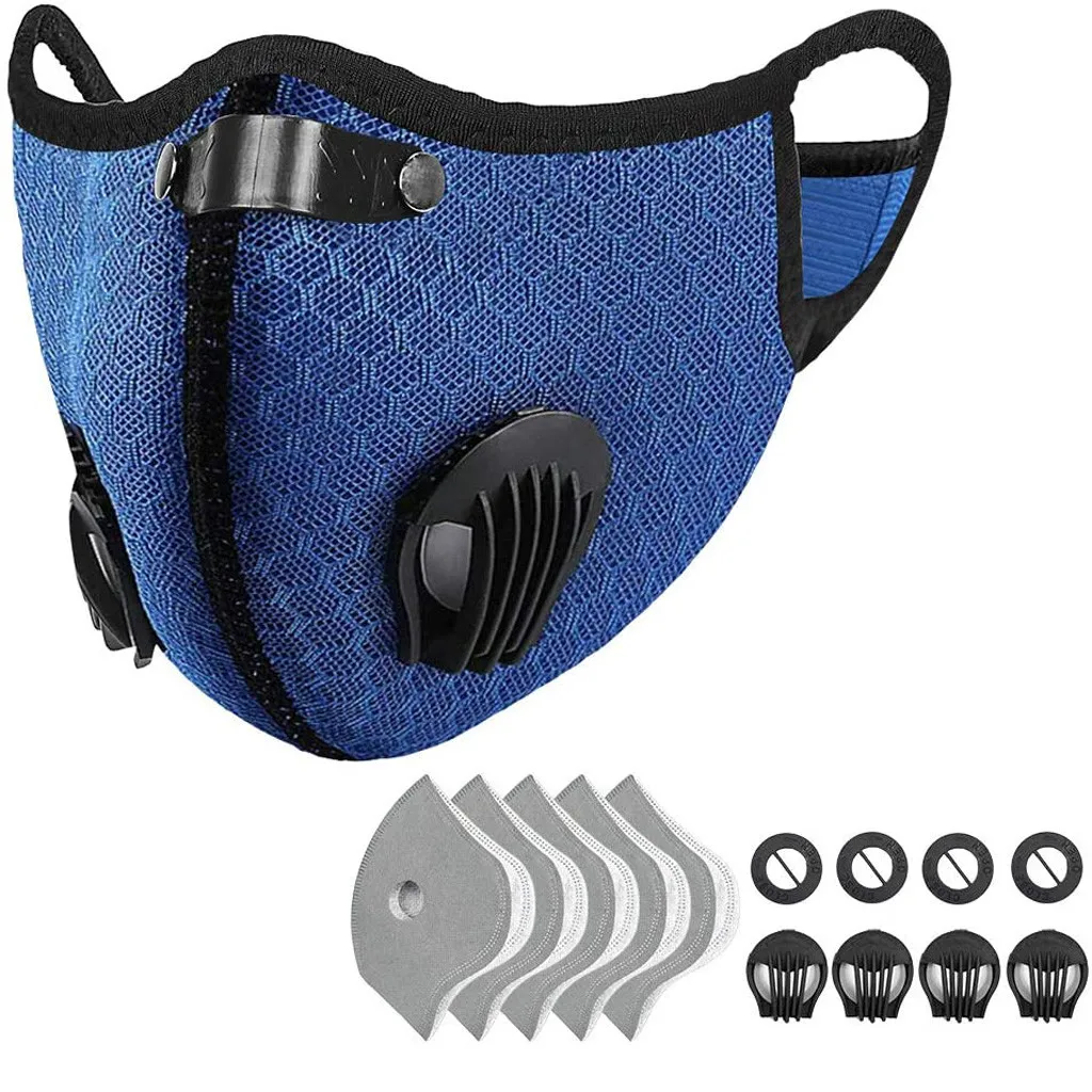 Шарф с 5 фильтрами 4 выхлопные шарфы Половина лица многоразовые Scarfproof респиратор