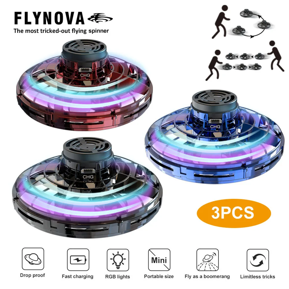 Flynova RC мини НЛО RC Квадрокоптер Fingertip обновление полета гироскопа Летающий Спиннер декомпрессия RC игрушки подарки для взрослых и детей