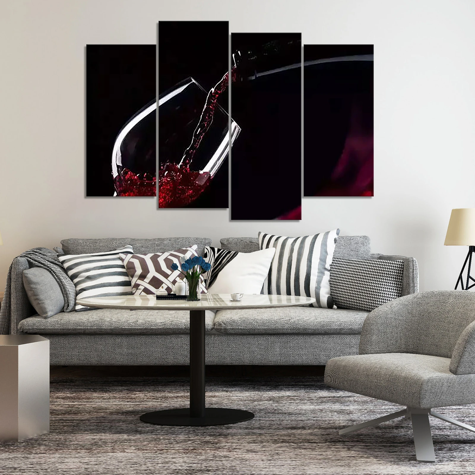 

Холст картины для украшения дома 4 шт. красное вино живопись печатает современные народного творчества плакат Спальня фоновые Настенные пр...