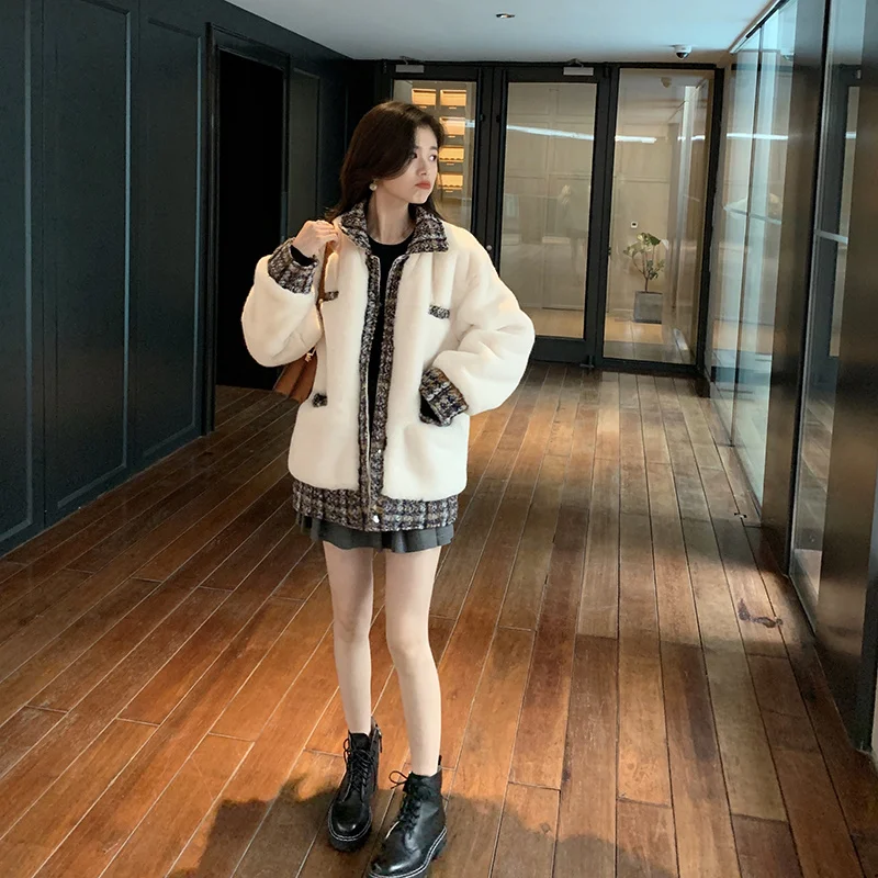 

Зимняя куртка с медведем, Корейская надпись с искусственным мехом