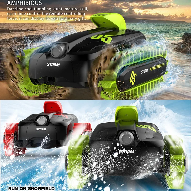 

RC Car Stunt Cars Amphibious 2.4G Deformation Buggy One Key Land Water 360 Degree Flip Crawler Roll Vehicle Toys
