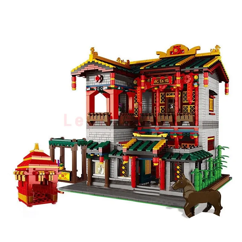 В наличии Xingbao 01003 креативный Yi-hong набор для двора Обучающие строительные блоки