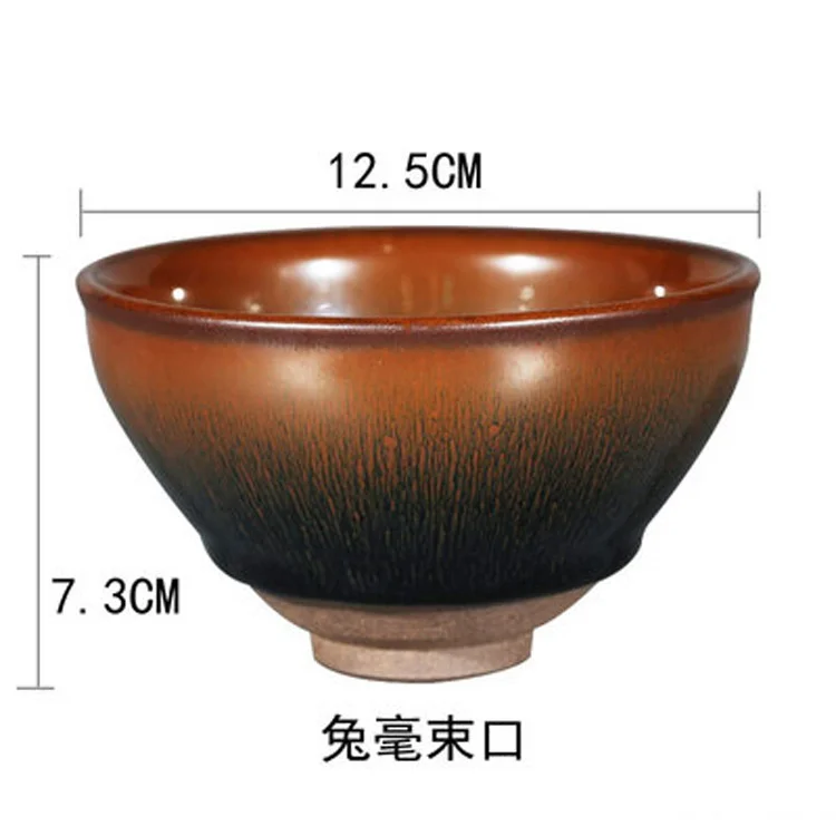 

Japanese Style Big Tea Bowl Matcha Bowl Japanese Tea Set Diameter 12cm Heilght 7cm Excellent Tenmoku Glaze