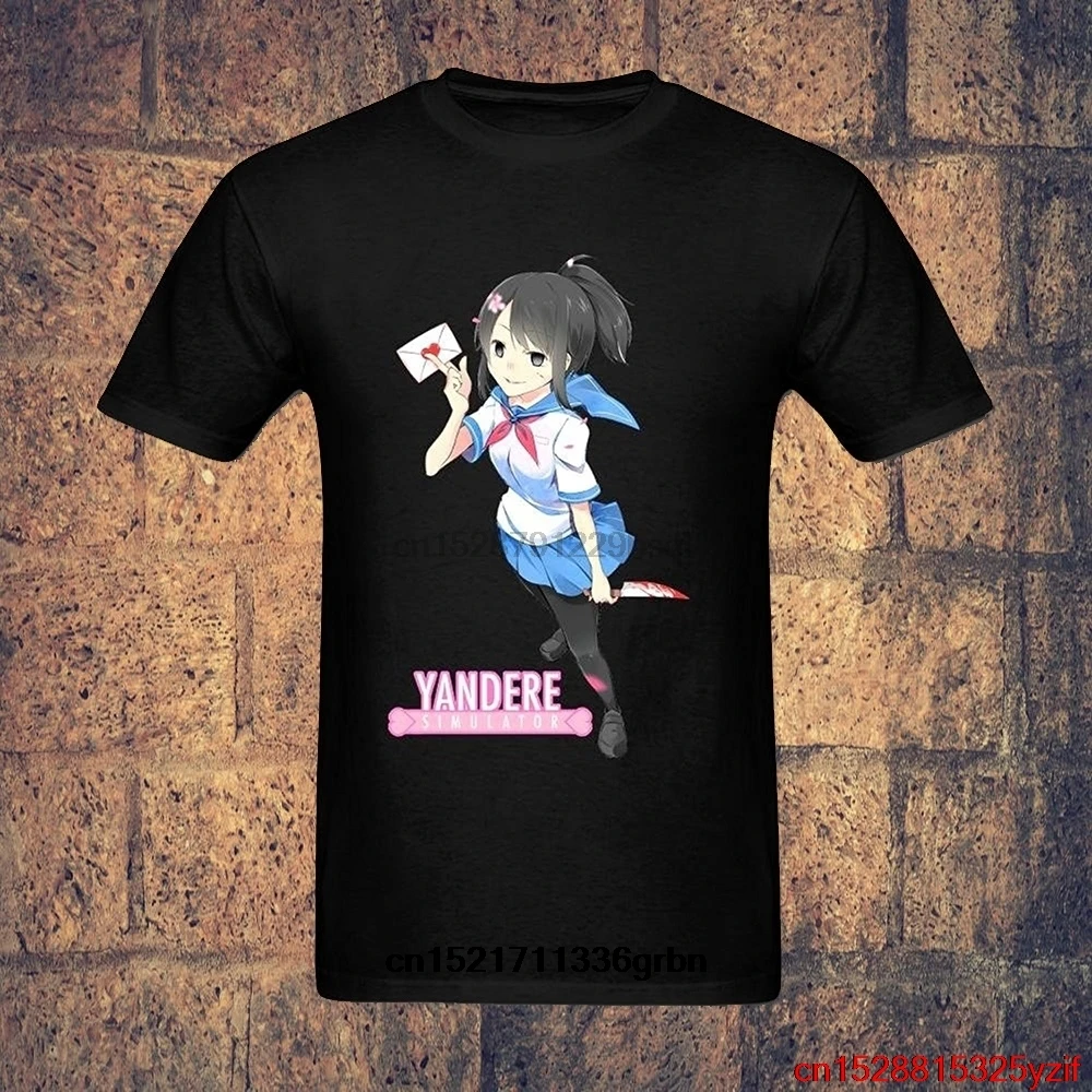 Мужская футболка Yandere Simulator летняя высокое качество черные топы женские футболки