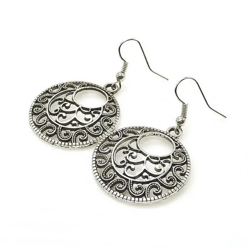 Ювелирные изделия богемные Винтажные серьги Этнические тибетские серебряные