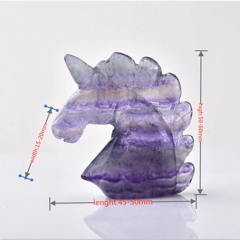 Природный кристалл ручная гравировка флюорит Единорог Искусственный