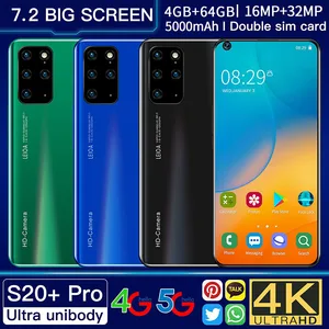 S20+ Pro 7.2-Inch Water Drop Large Screen 4+64GB Dual Card Dual Waiting
To Unlock Smartphone With Face Recognition Fingerprint