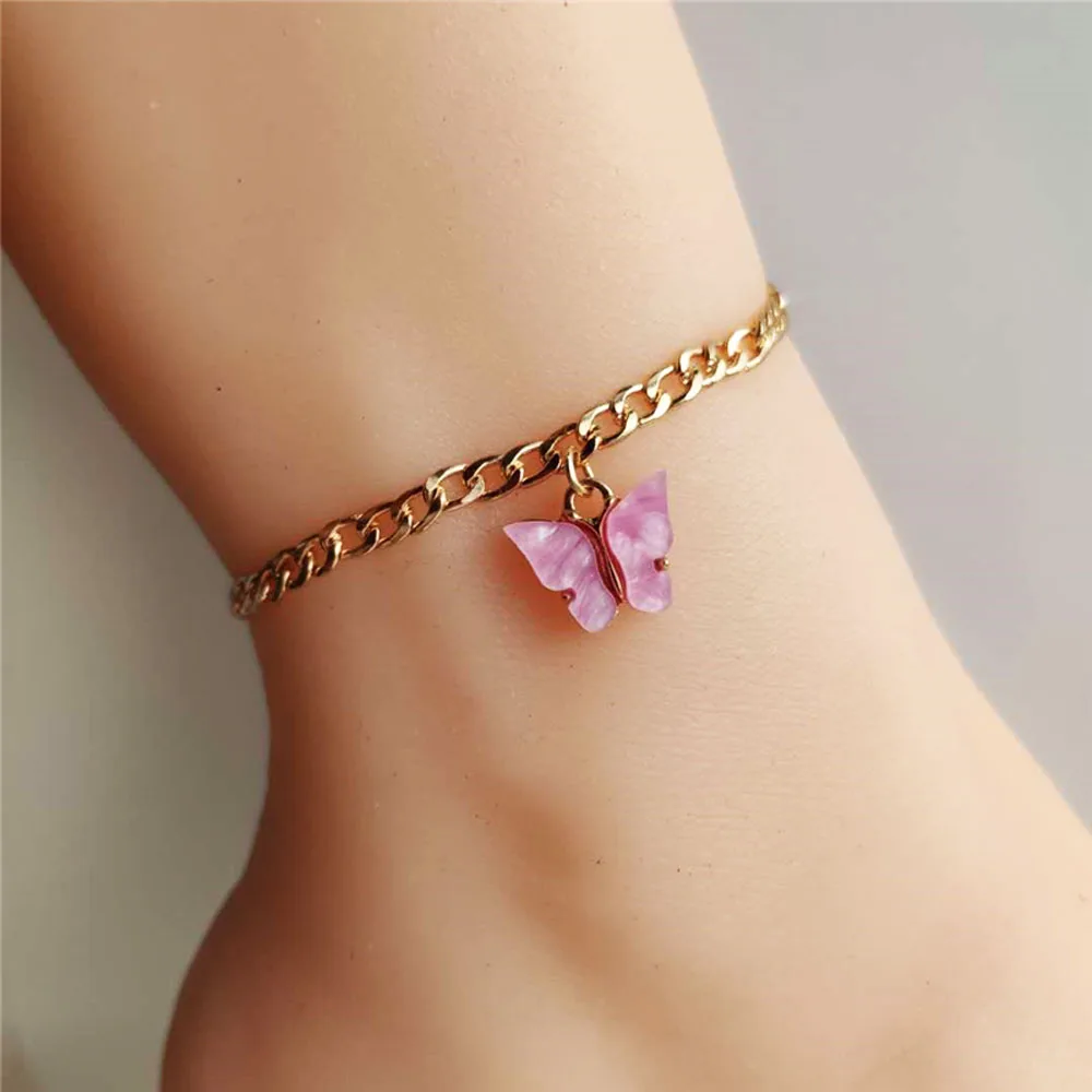 1 шт. женский браслет на лодыжку с подвеской-бабочкой | Украшения и аксессуары