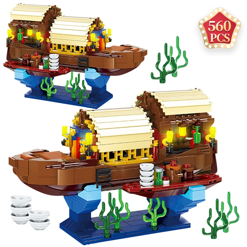 Строительный блок строительный конструктор Moc известный цветок лодки игрушки