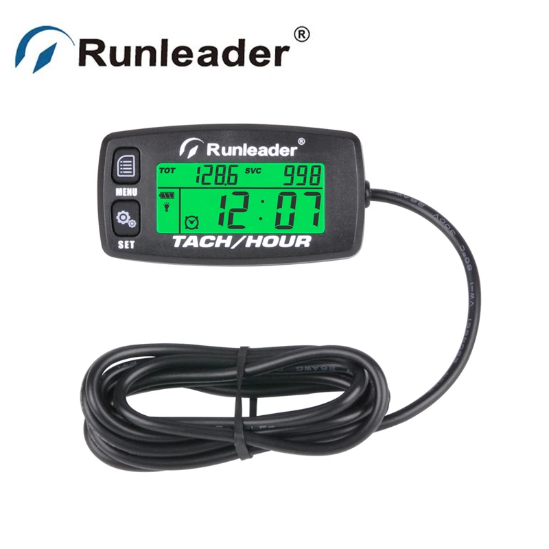 

Runleader Hour Meter Tachometer,Maintenance Reminder,Alert RPM,Initial hours Setting,Use for ZTR Mower Generator Marine ATV
