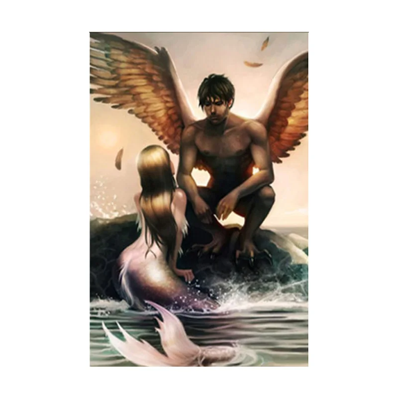 

Angel and Mermaid sofa bedroom decoration painting background wall canvas painting