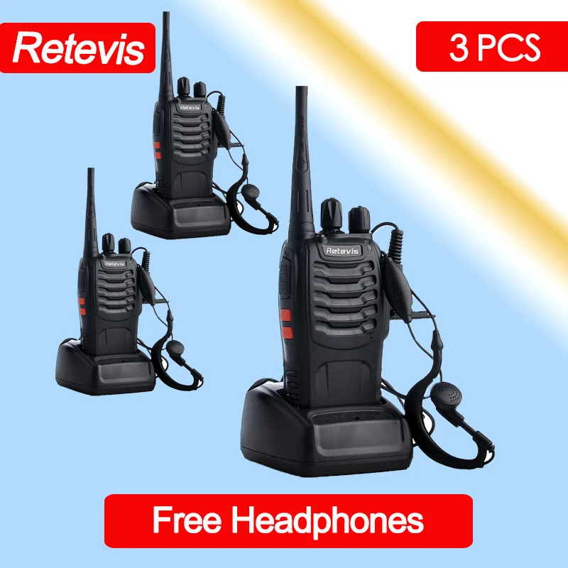 3 шт. Портативная радиостанция для рации 16 каналов УВЧ 400 470 МГц Любительский