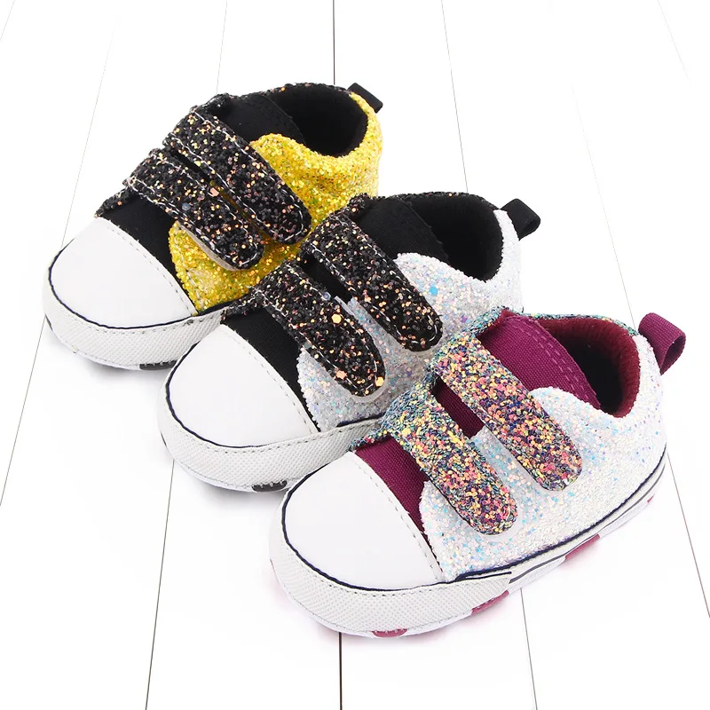 Новинка 2021 детская обувь Koovan парусиновые туфли с блестками для маленьких