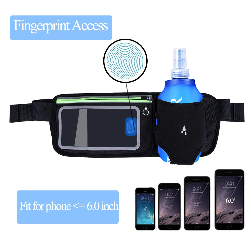 Поясная Сумка для бега мягкая фляжка держатель телефона с разблокировкой по