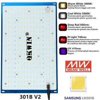 240W quantum Led Grow Light board Full Spectrum Samsung LM301B 2.9Umol/J bead DIY with red light on/off switch