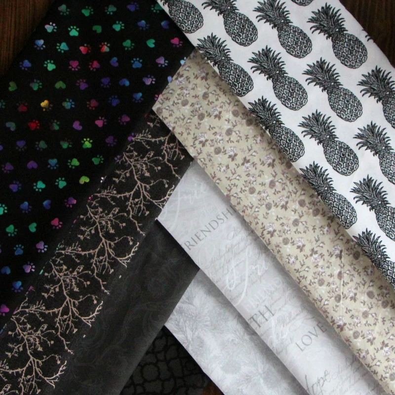 Ткань из хлопка и черного ананаса 45*110 см для шитья стеганые ткани рукоделия -