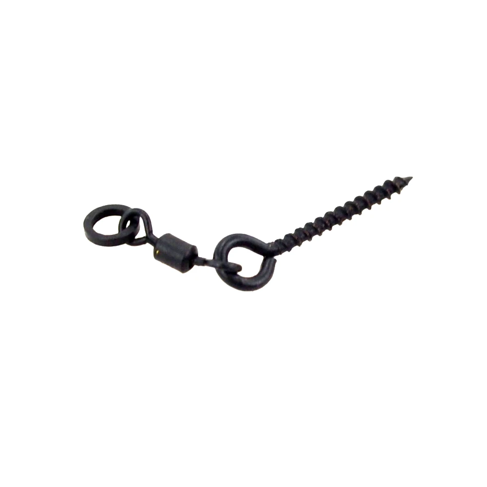 25pcs Carp Fishing Boilie Screw with Ring Swivel D-Rig Chod Rig Terminal Tackle