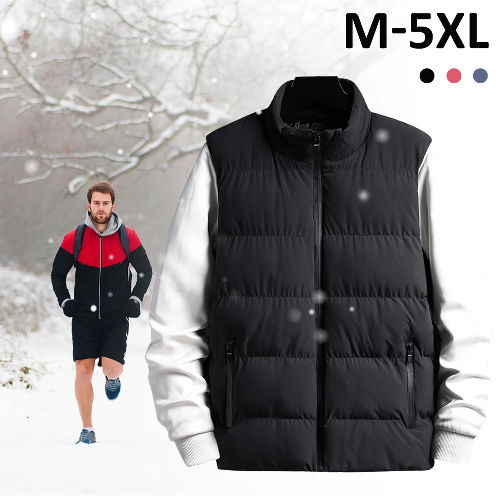 

New Mens Winter Vest Jacket Warm Sleeveless Jackets Casual Waistcoat Windproof And Warm Lightweight Cotton Down Jacket M To 5XL