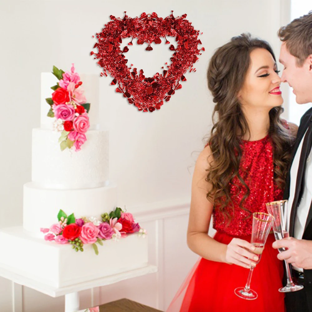 Свадебные венки вечерние украшения для дома мишура с сердечки из фольги подарок