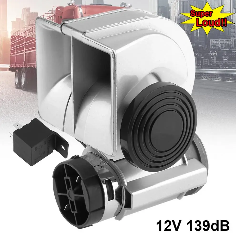 12V 139dB громкий автомобильный лак серебро Улитка Компактный двойной воздушный