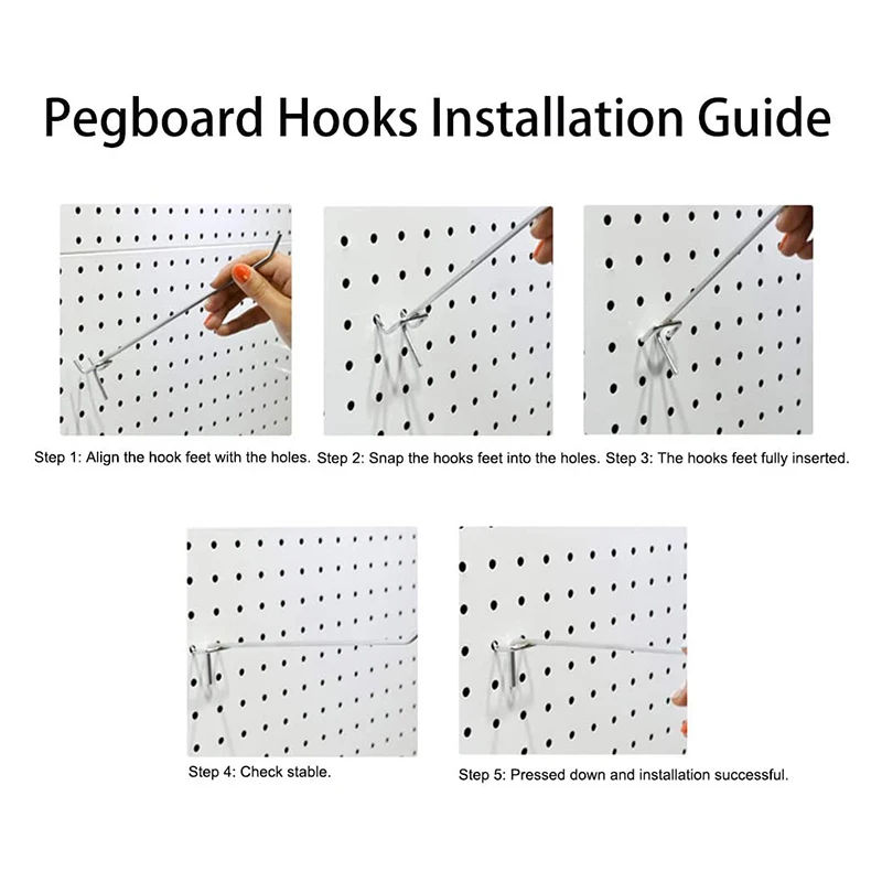 25 шт. 6-дюймовый Pegboard Крючки настенная Полка инструмент Вешалки Органайзер