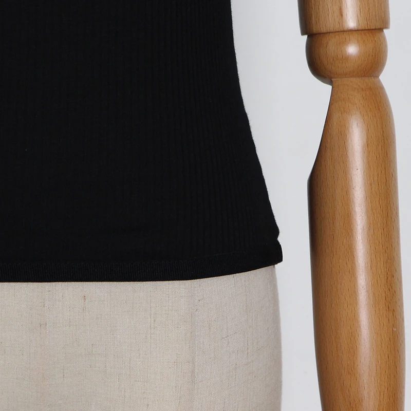 

TWOTWINSTYLE Black Cut Out Slim Shirt For Women Square Collar Puff Short Sleeve Solid Women's Summer Blouses 2021 Fashion Style