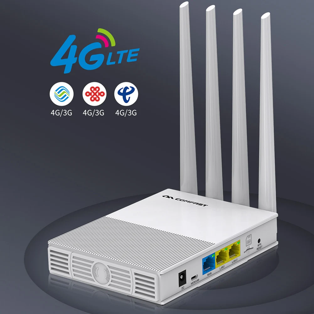 Wi Fi роутер COMFAST E3 4G LTE 2 4 ГГц антенны| |