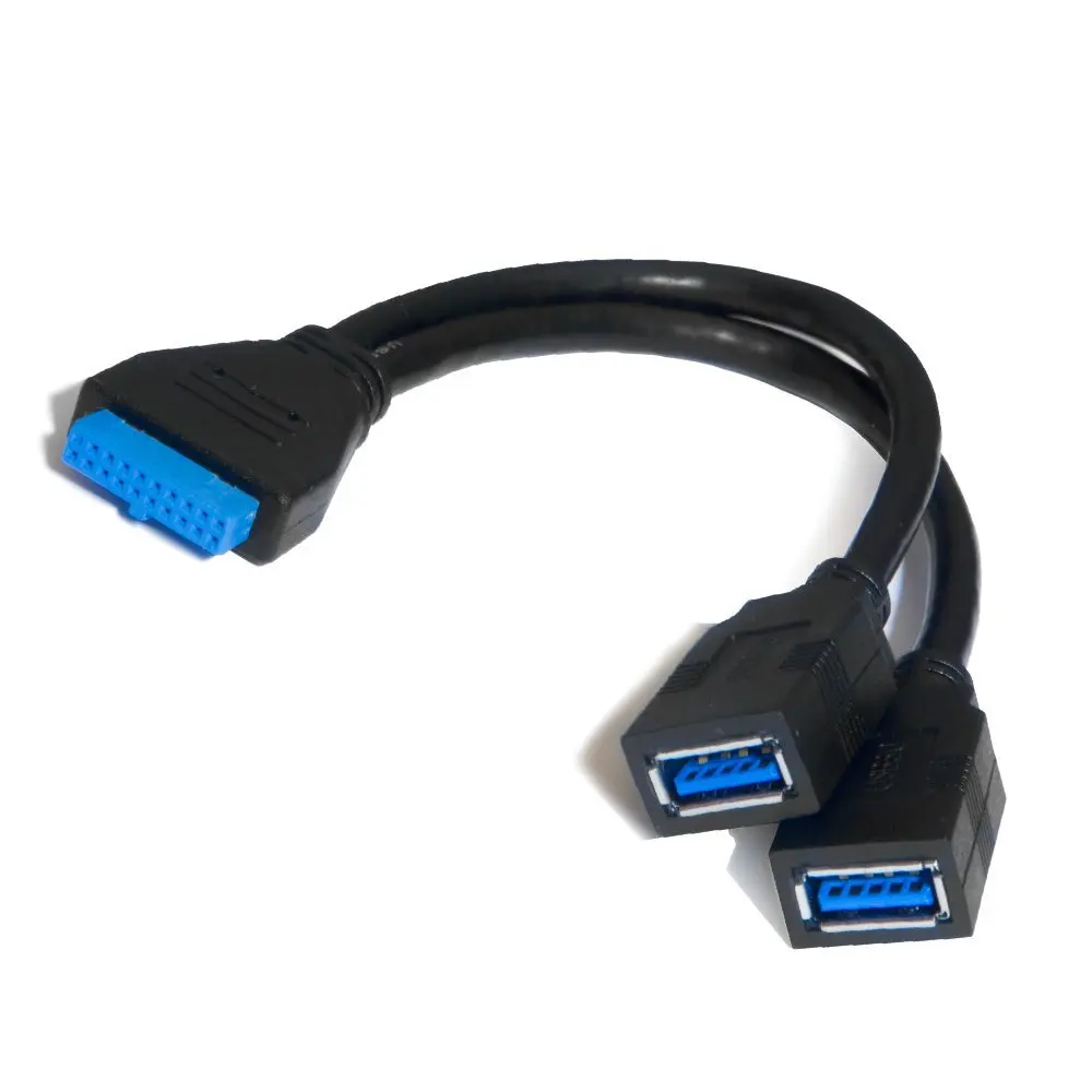 Разветвитель с 2 портами USB 3 0 переходник типа А на 20 контактный Удлинительный
