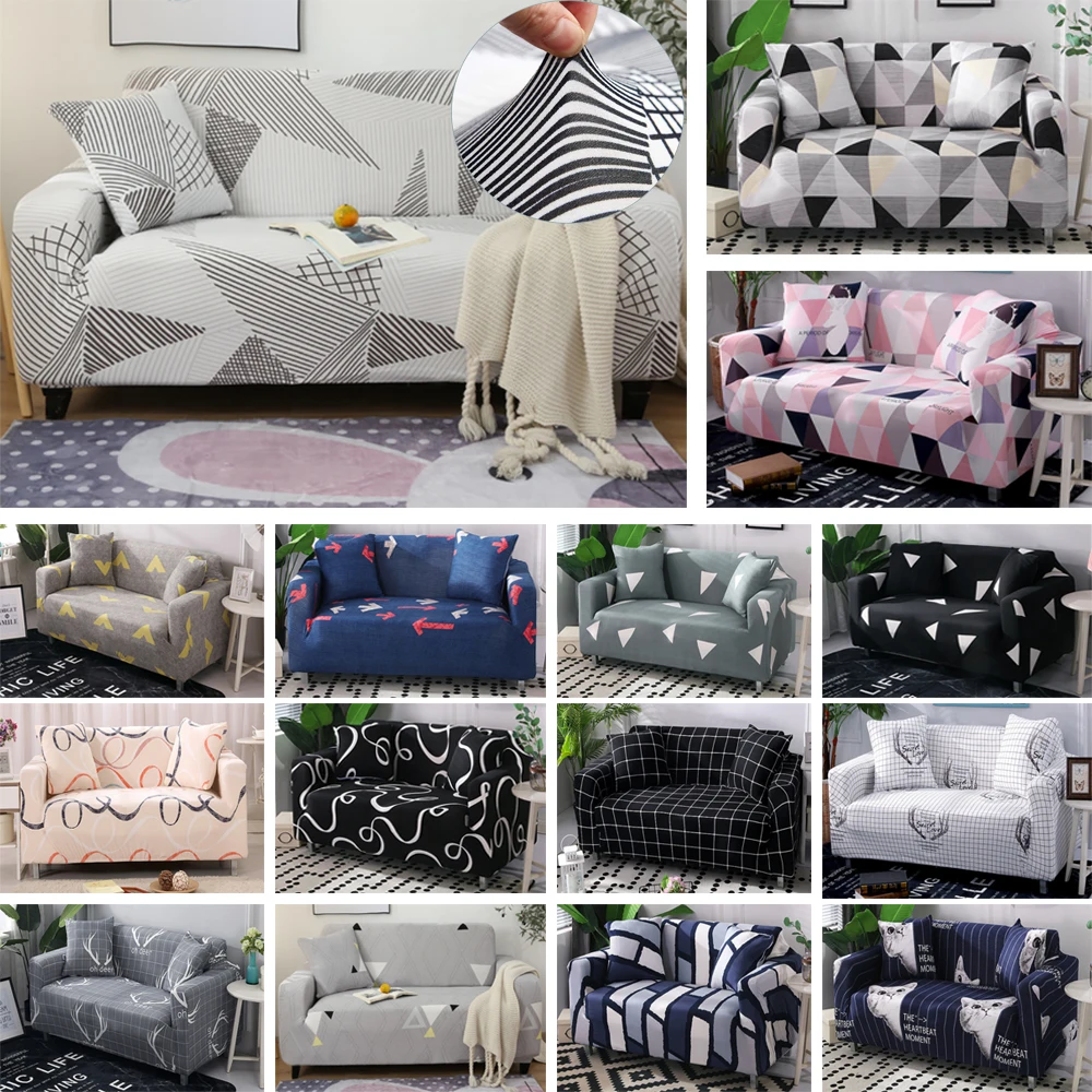 

Elastic Sofa Covers For Living Room Stretch Slipcover Sofa Cover Fitted Furniture Protector Printed Stylish Fabric Couch Cover