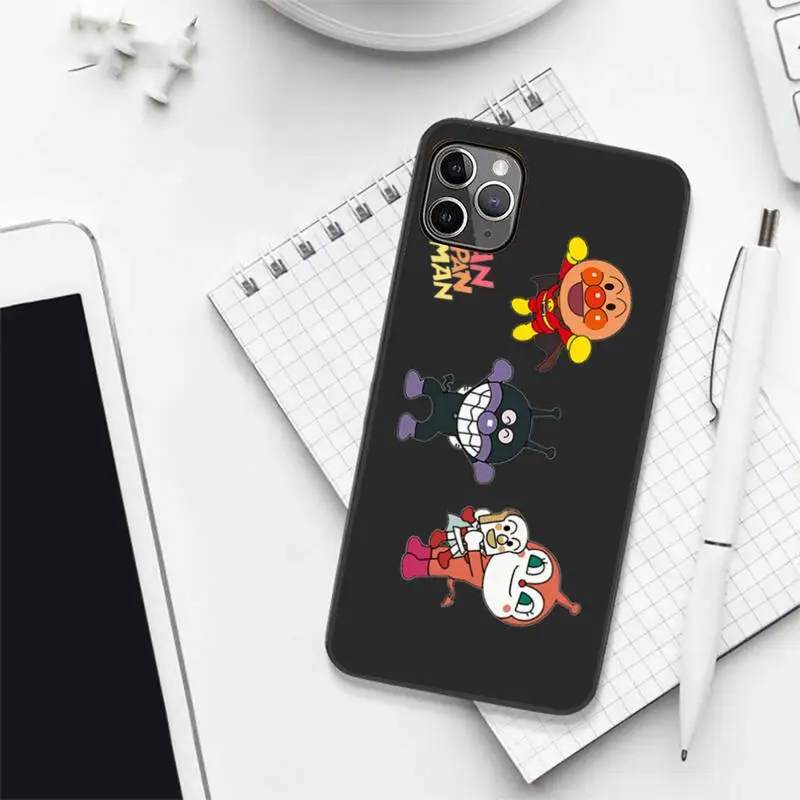 

Anpanman Japan cartoon Phone Case Candy Color for iPhone 6 7 8 11 12 s mini pro X XS XR MAX Plus