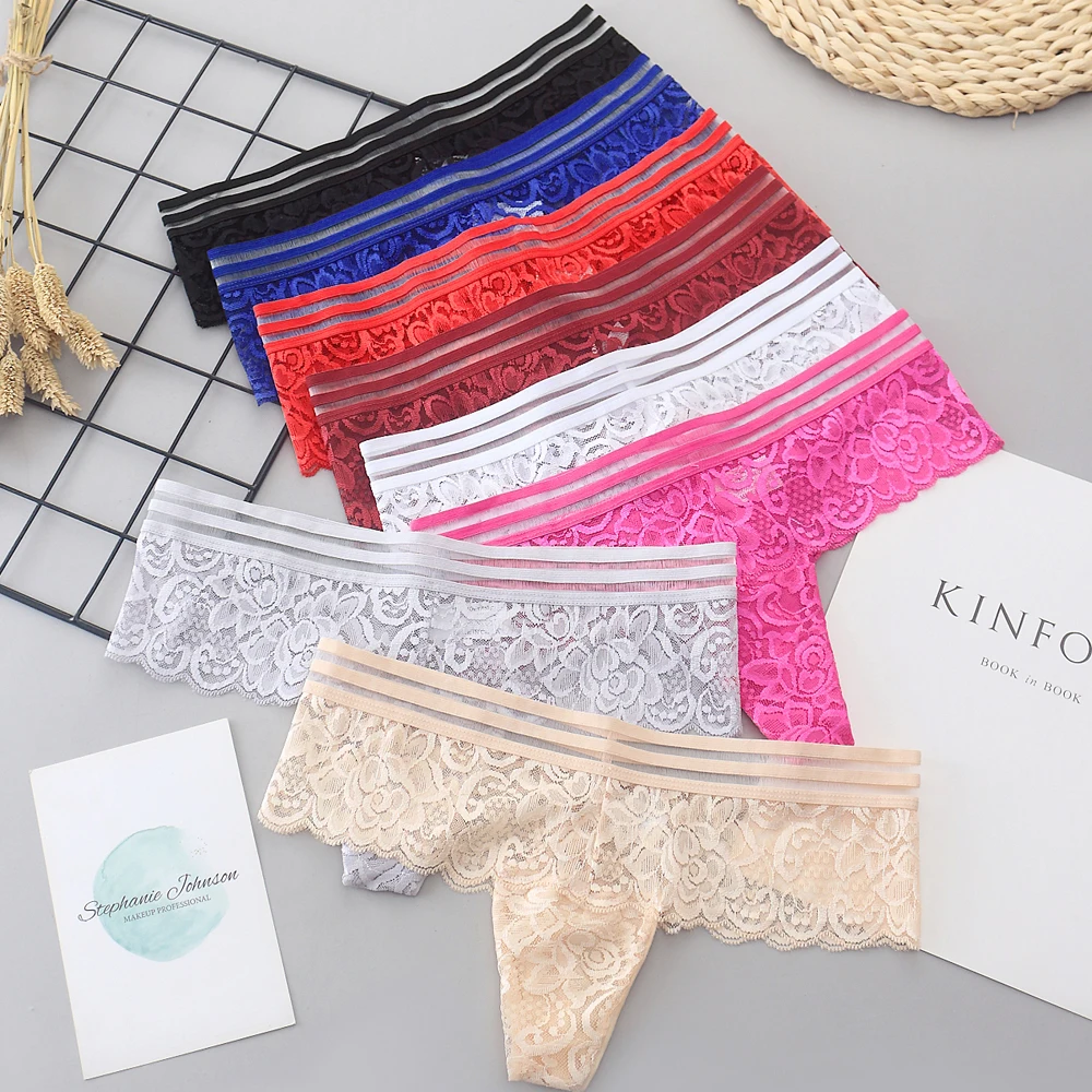 6PC Female Lace Cheekini Panties Teenage Girls Underwear Seamless Bragas Women Fashion Cheeky Panty XXS-M 3325P6