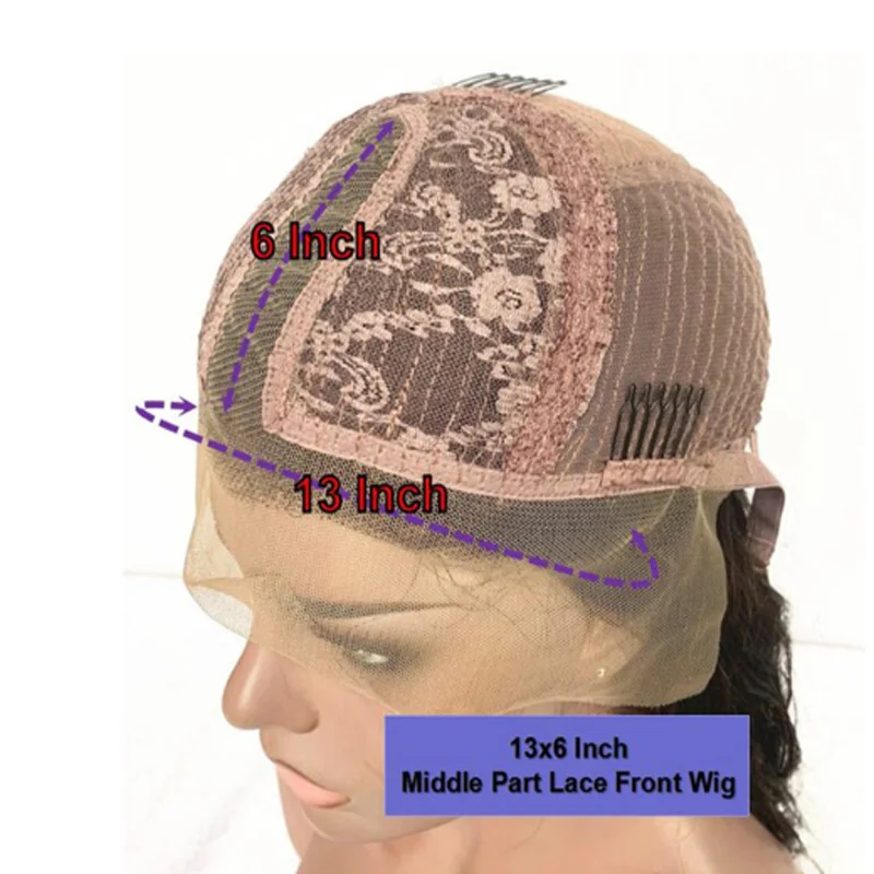 Kinky Curly 13x4 Lace Part Wig Middle Brown Average Cap Size Jet Black For Women With Baby Hair | Шиньоны и парики