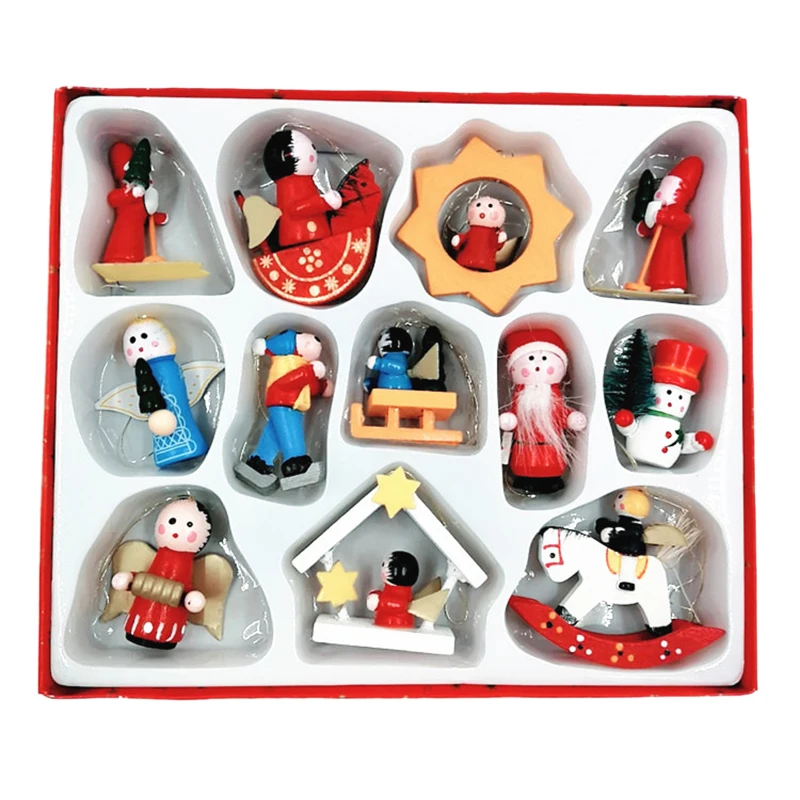 12 шт. рождественский подарок для детей настольный деревянный кулон в форме