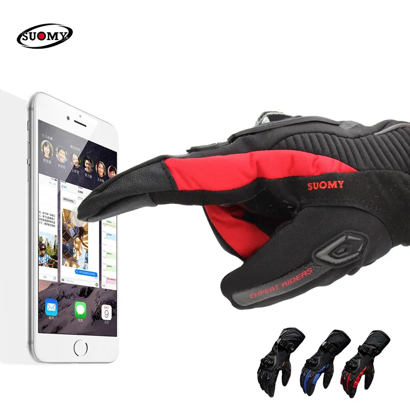 

SUOMY Winter Motorcycle Gloves Waterproof Moto Motocross Gloves Windproof&Warm Touch Screen Motorbike Riding gloves Men