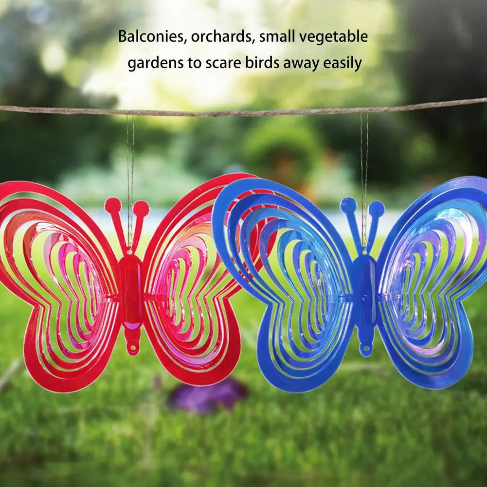 

Butterfly Wind Spinner ABS Wind Catcher Love Rotating Wind Chime Butterfly Reflective Scarer Hanging Ornament Garden Decoration