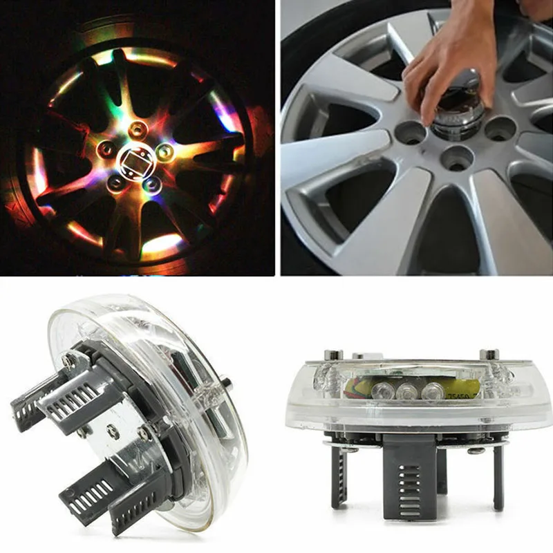 4 Color Light 12 Led Rgb Car Auto Solar Energy Flash Wheel Tire Rim For Decoration Colorful Atmosphere Lamp | Автомобили и
