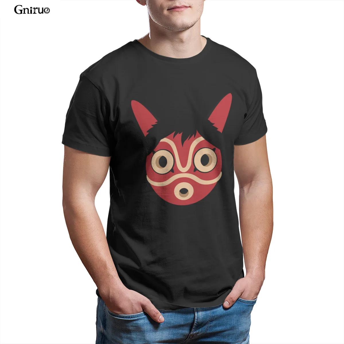 

Wholesale Mononoke Mask Unisex Oversize T-Shirt Gift Punk Vintage 2021 Men Clothing 102690