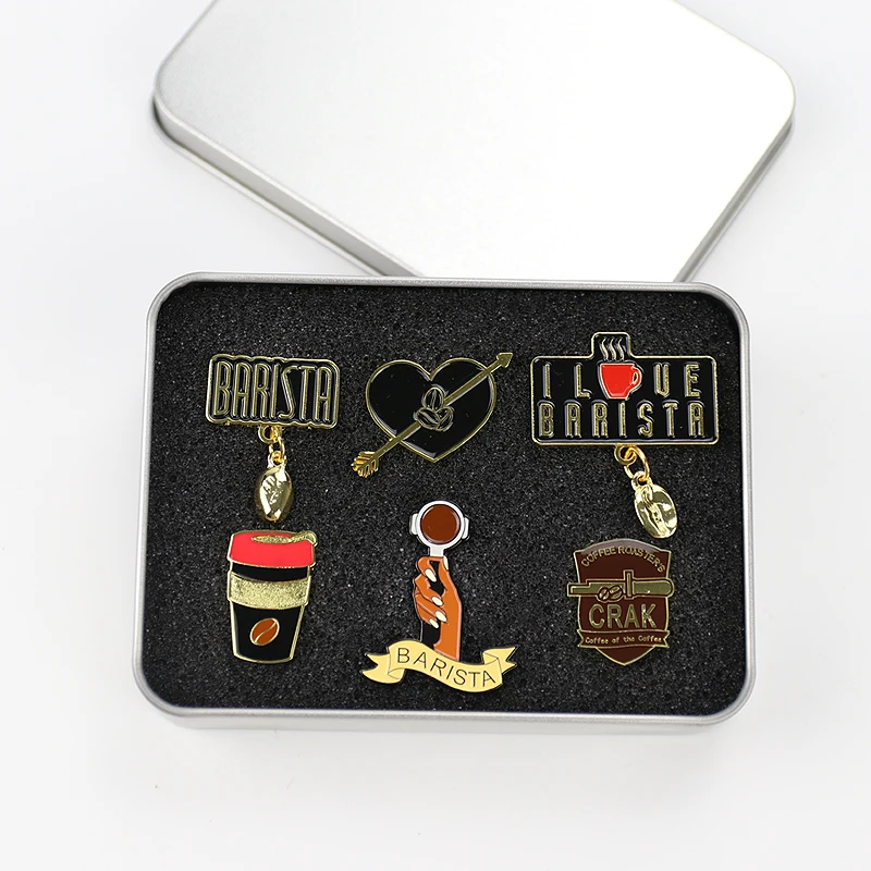11 шт./компл. кофейная брошь значок баристы аксессуары для Кафе Декор на воротник