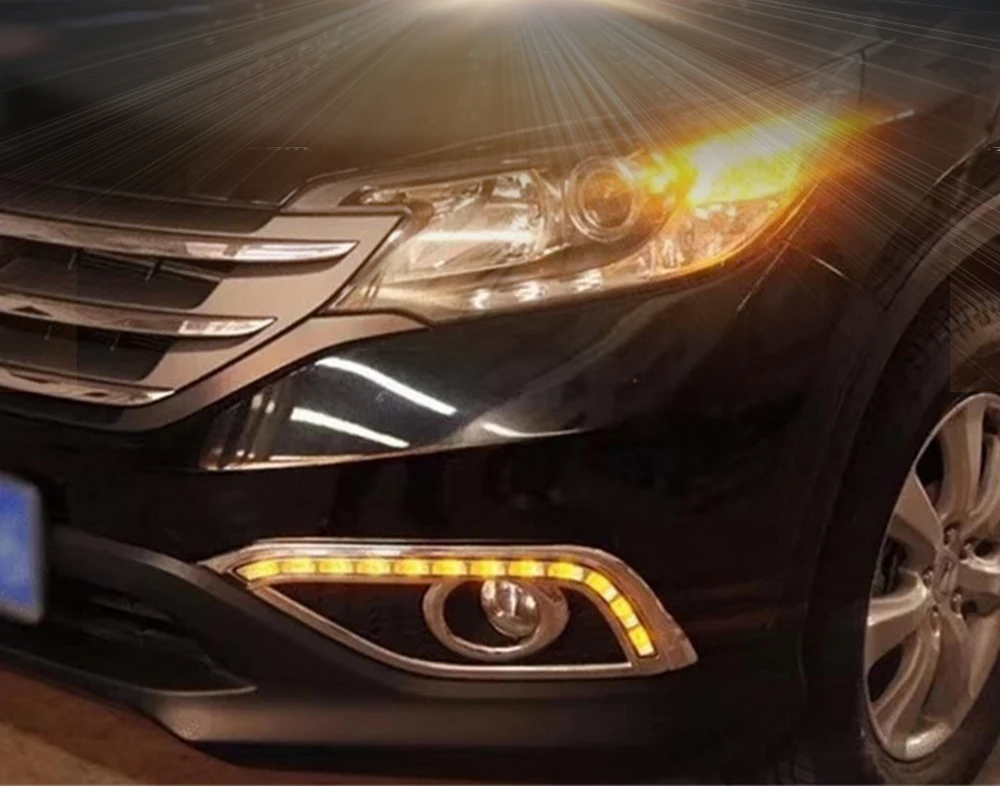 CSCSNL 1 пара DRL Вождения освещают светильник LED DRL с поворотник для Хонда сrv CR-V 2012 2013 противотуманная фара реле Дневной светильник