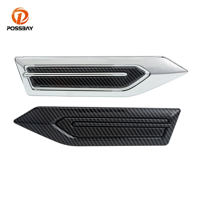 

POSSBAY 2 шт. автомобильный воздушный поток Fender БОКОВЫЕ ВЕНТИЛЯЦИОННЫЕ Sticke Посмотрите углеродного волокна стикер Универсальный 3D стикеры авто...